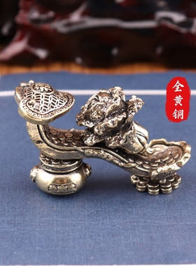 纯铜白菜摆件招财装饰品