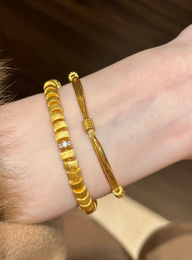 法式鎏光复古金色多层蛇骨流苏手链女时尚轻奢高级感百搭蛇链饰品