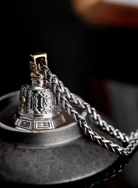 雨渐耳铃铛太极八卦吊坠项链新中式复古民族风挂坠个性霸气卫衣链