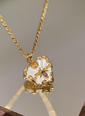 新古巴比伦之心雕刻天然贝壳项链轻奢高级感新年项链精致气质项链