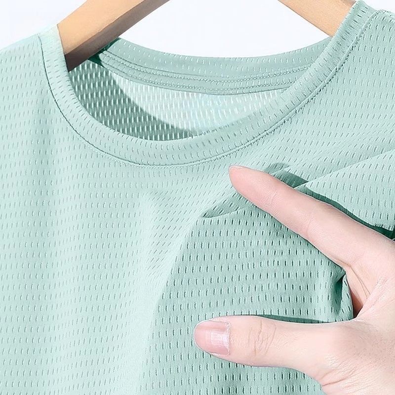 冰丝短袖T恤男士夏季薄款速干上衣休闲运动凉感透气宽松半袖夏装