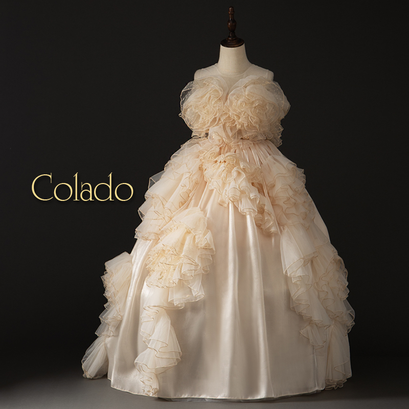 扣诺礼服女杏色公主定制连衣裙