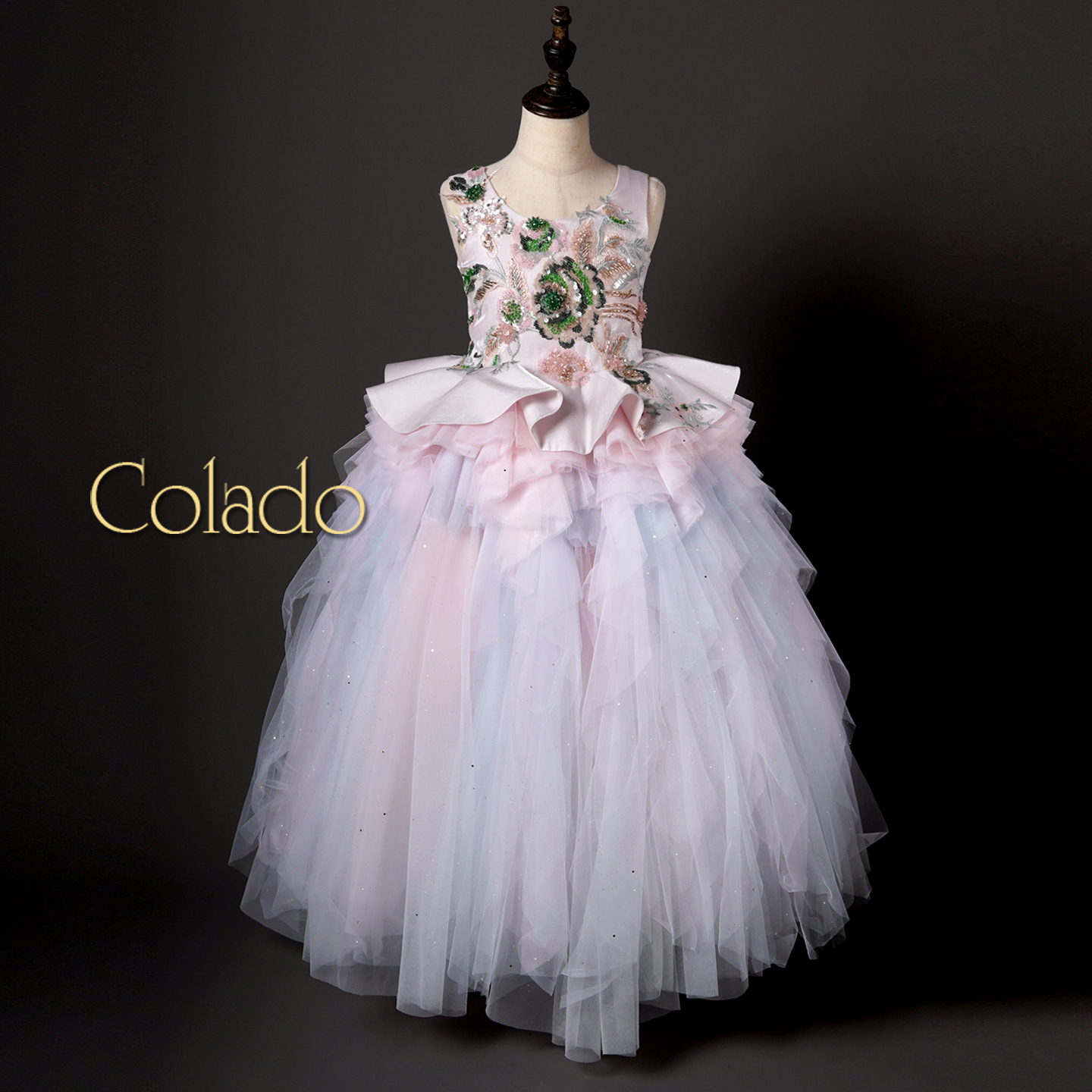 扣诺女童梦幻生日礼服裙原创设计