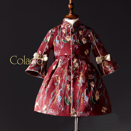 Colado扣诺女童秋冬呢大衣外套定制春节拜年服新中式国风童装高端