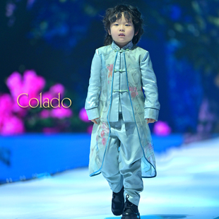 Colado扣诺男童原创设计唐装儿童走秀礼服水墨中国风汉服套装高定