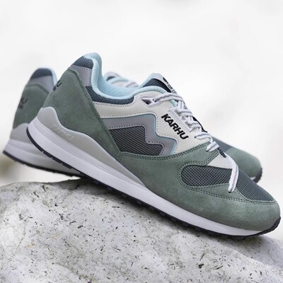 卡虎 Karhu Synchron 春夏款 不规则鞋带 牛油果 复古跑鞋 男女