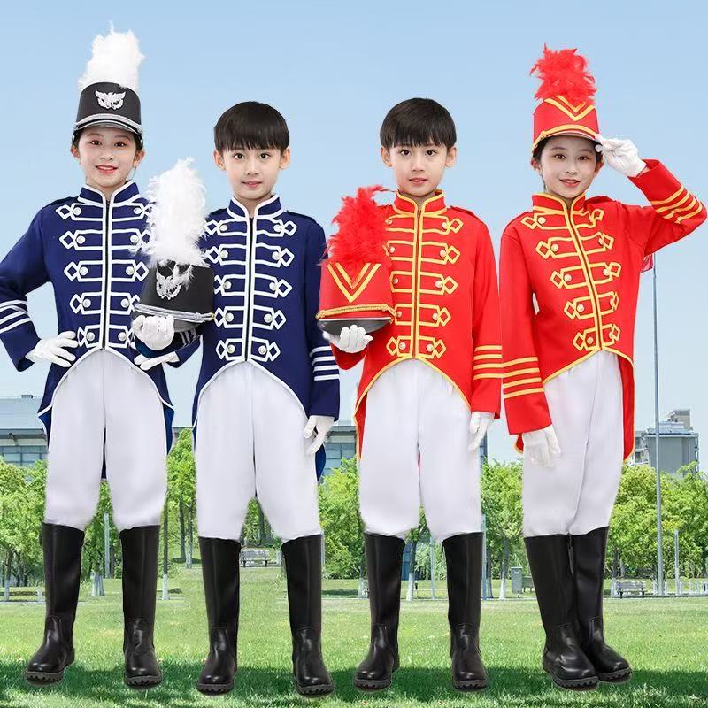 新款中小学生鼓号服升旗服燕尾鼓儿童演出服