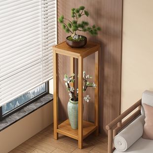 阳台花架室内中式花盆置物架楠竹家用植物摆放架花架子客厅落地式
