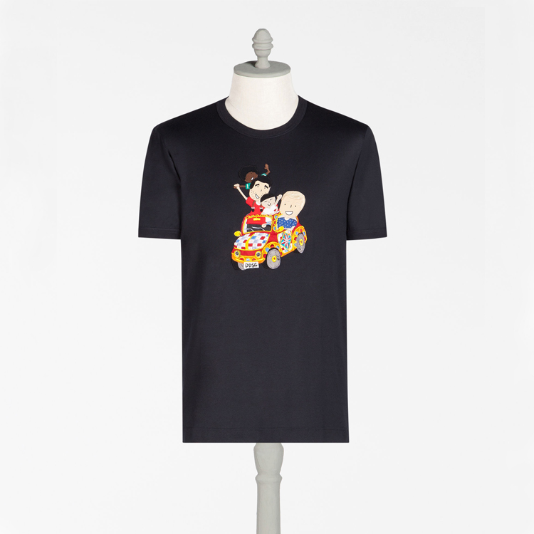 DOLCE&GABBANA DG杜嘉班納中國元素短袖歡樂出游刺繡T恤現貨