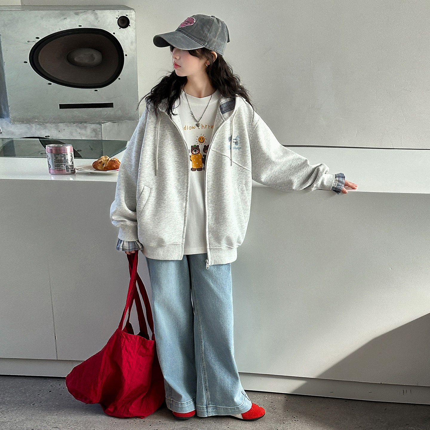 开衫大中女童休闲卫衣春装2026衣服外套款新款春秋洋气装上衣儿童