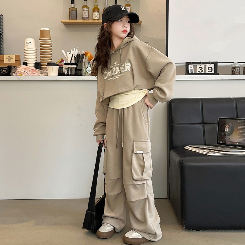 女大童秋装工装套装2025