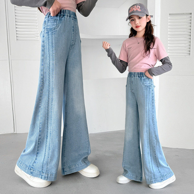 9女孩阔腿牛仔裤春秋87女童宽松6款春季裤子韩版喇叭裤休闲岁儿童