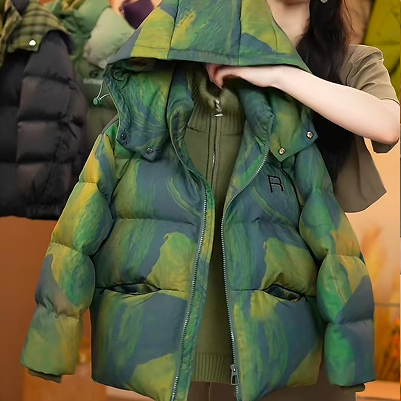 2025冬季新款洋气儿童羽绒服男童中大童短款加厚迷彩宽松童装外套