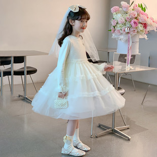 公主儿童裙洋气长袖小女孩生日春秋新款连衣裙女童2026女大童礼服