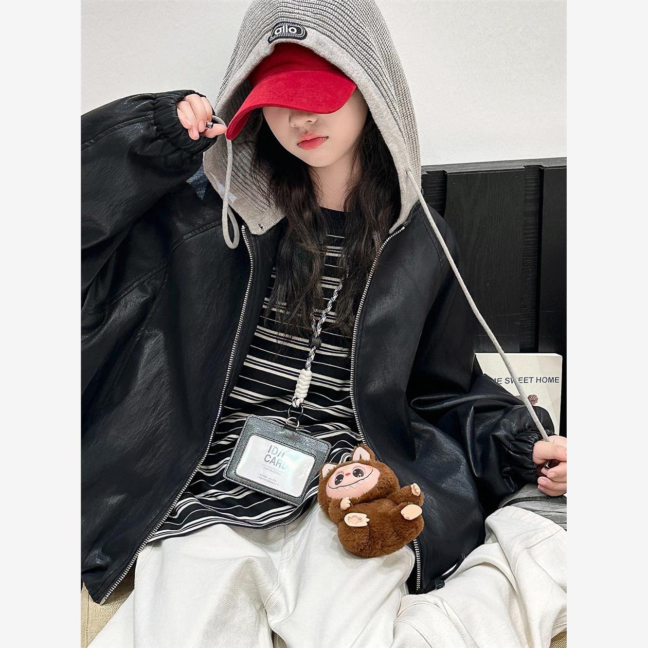 女童外套秋装2025新款儿童洋气休闲上衣儿童春秋季女孩皮衣夹克潮