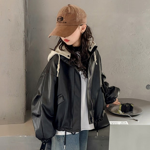 女孩外套皮衣流行新款 今年夹克好看加厚2025大童女童儿童 洋派冬装