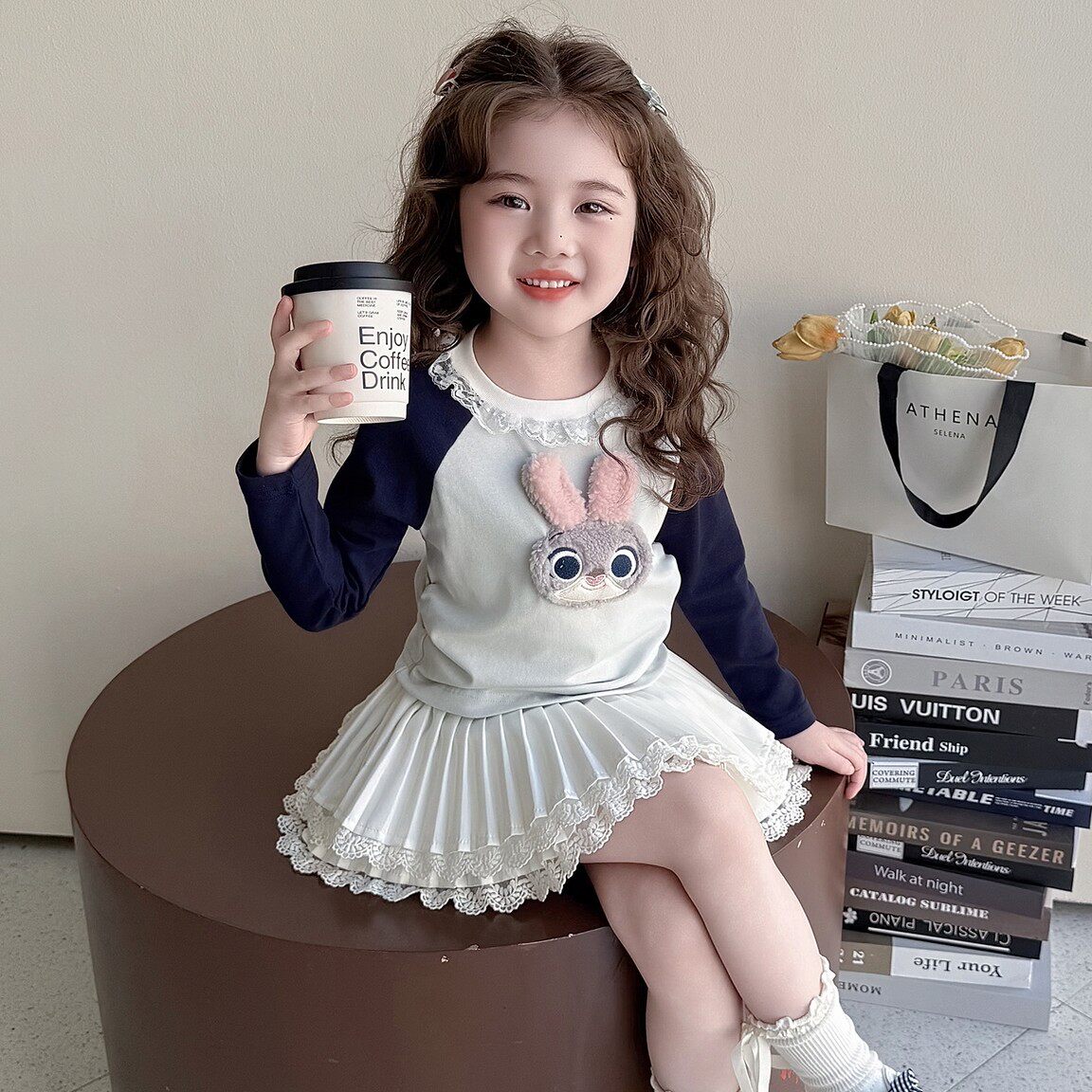 上衣纯棉蓝兔新款2026春秋女童宝宝打底春季衫T恤女春装长袖儿童t