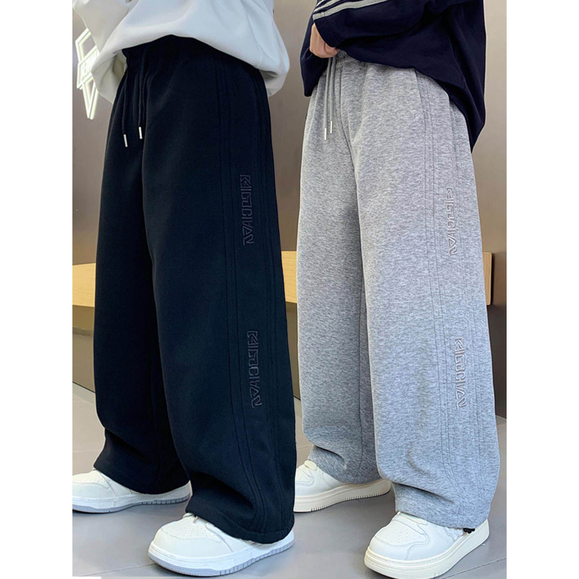 男童裤子春秋款2026新款中大童男孩运动裤胖孩卫裤长裤潮直筒阔腿