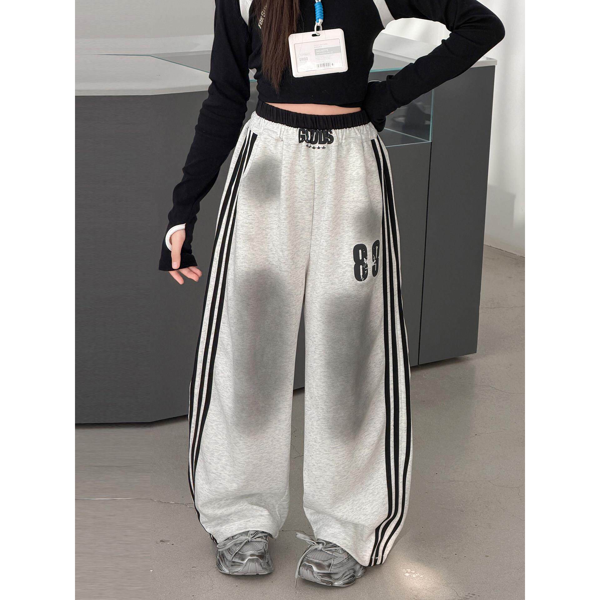 女童超好看童女装运动裤装春款大爵士舞儿童裤潮街舞阔腿长裤裤子