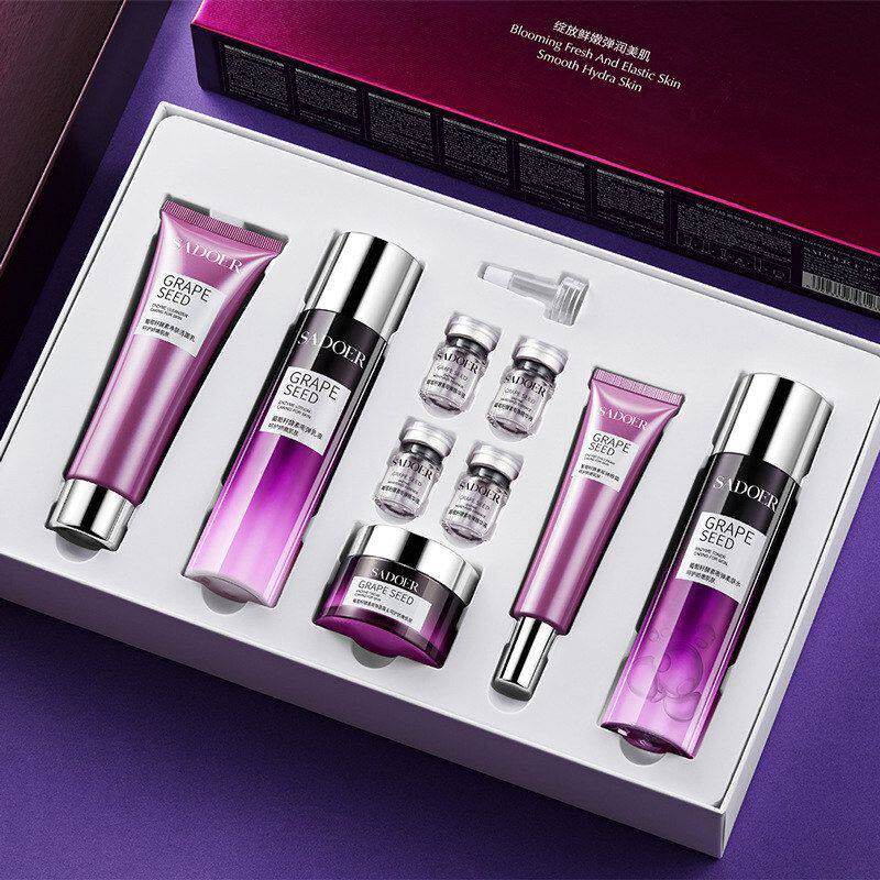 上朵葡萄籽酵素奢润九件套装护肤品礼盒送妈妈保湿滋润紧致化妆品