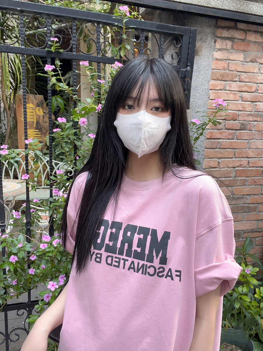 meregu原创树莓色印花短袖