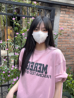 meregu原创树莓色印花短袖