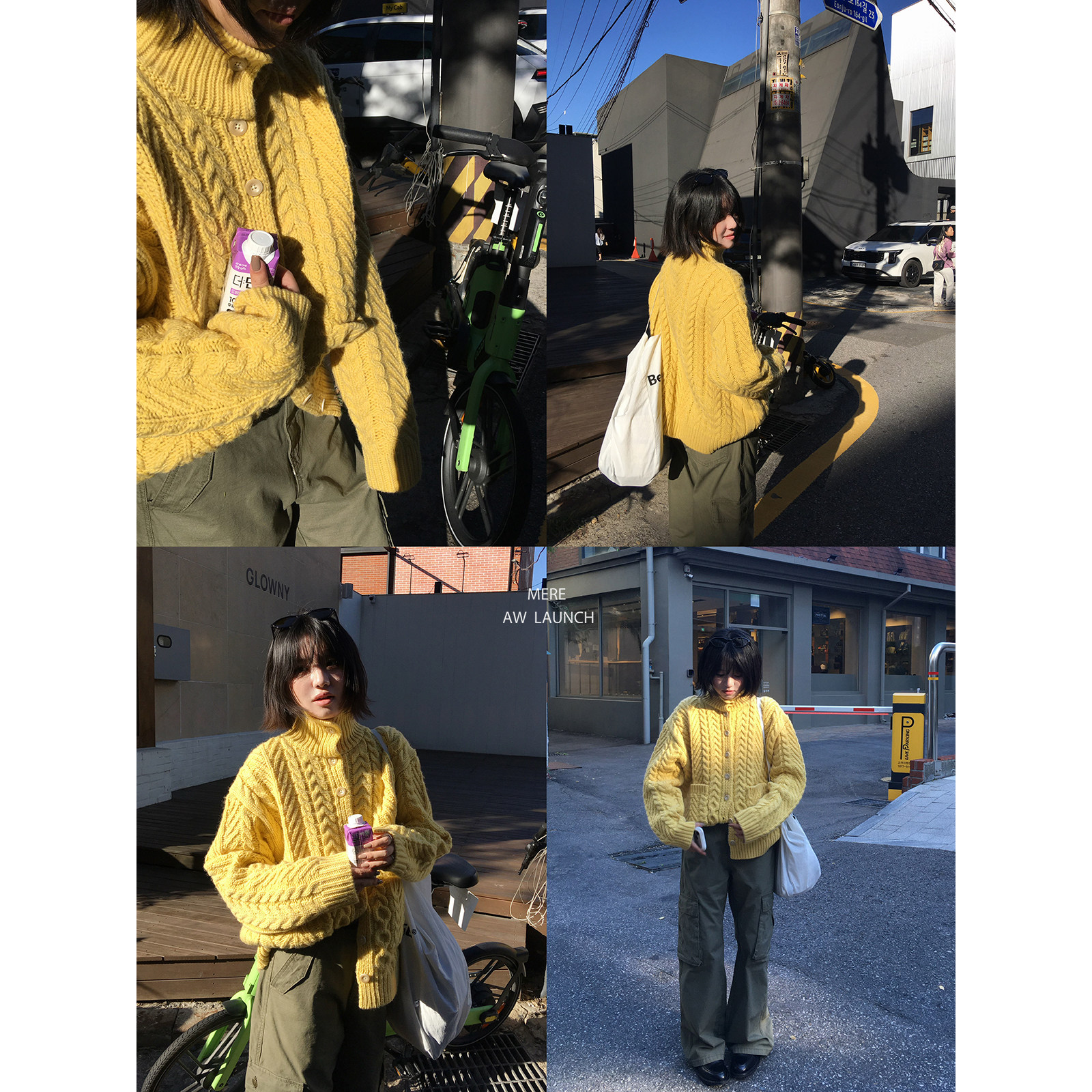 Mere ’重工复古羊毛麻花毛衣女秋冬宽松慵懒韩系加厚粗针开衫