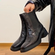 粗跟秋冬短靴 方头复古切尔西靴女法式 42码 头层水晶羊皮
