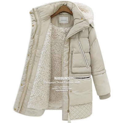 Thick Lambs Wool Jacket Women Winter Jackets羊羔毛羽绒服