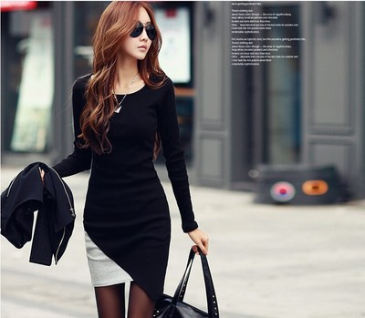 Women Long Pencil Skirt Winter Casual Dress Autumn Dresses