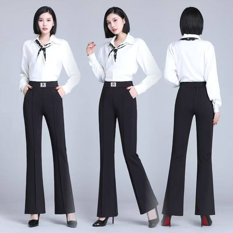 休闲裤夏季裤子女款薄2026新款西装裤女裤黑色长裤九分高腰微喇裤