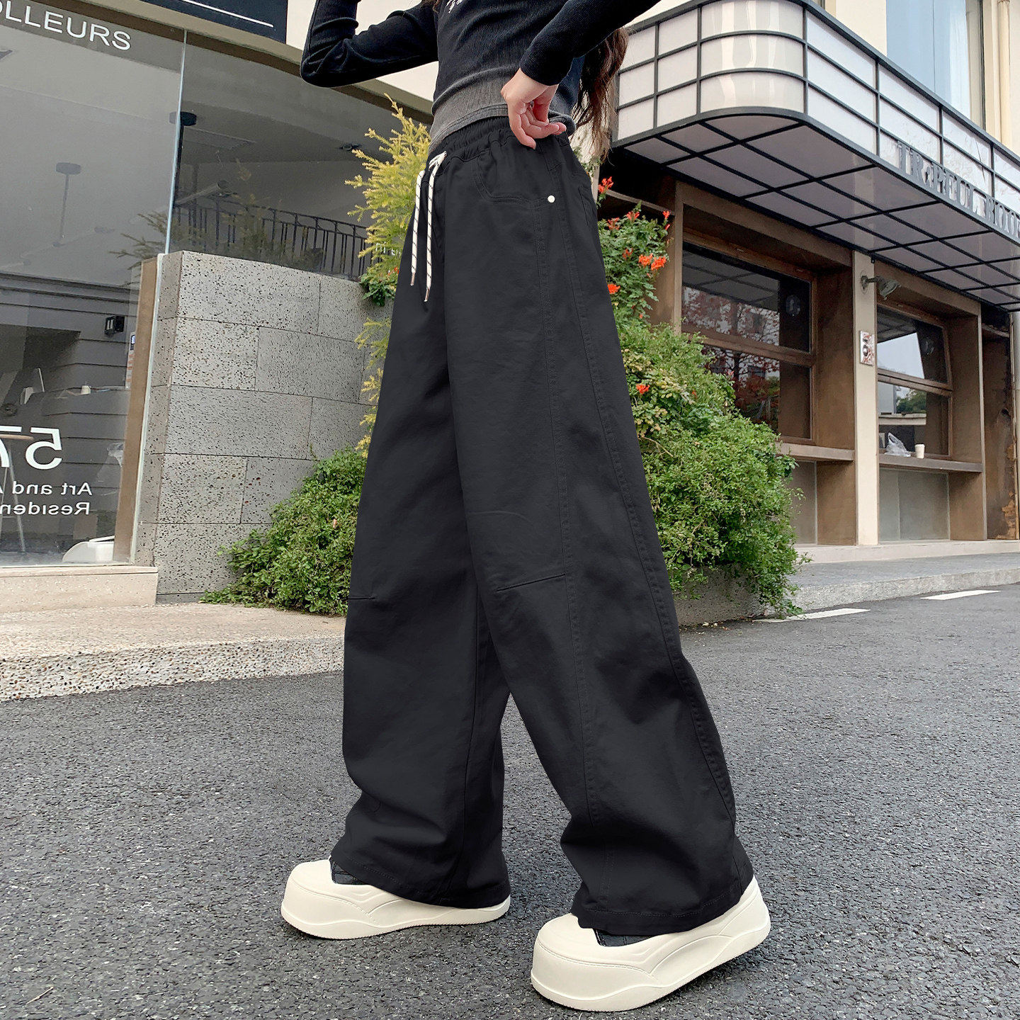 儿童休闲裤中大童长裤春秋装2026宽松女童新款裤弯刀春季裤子童装