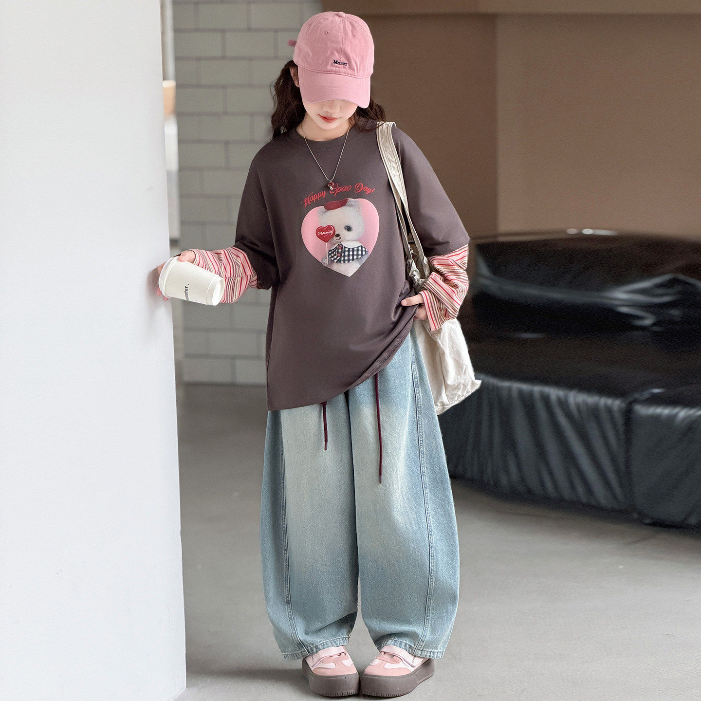 假T恤8女童2026春装儿童新款两件两件套中大童套装春季牛仔裤弯刀