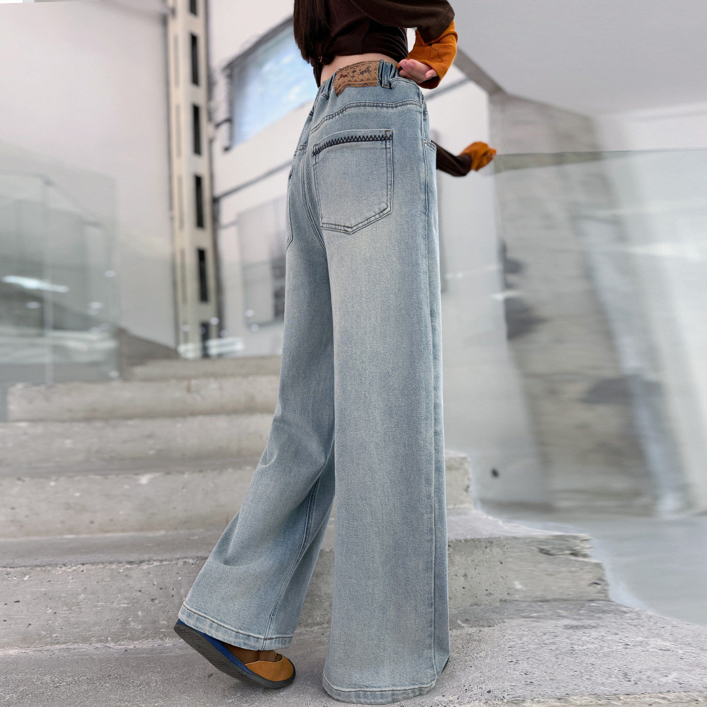 牛仔裤儿童春裤直筒浅色春秋阔腿女童裤子洋气2026新款好看中大童