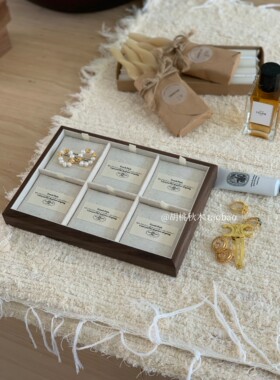 木质托盘戒指手串手镯展示看货盘饰品收纳架耳饰耳坠陈列道具