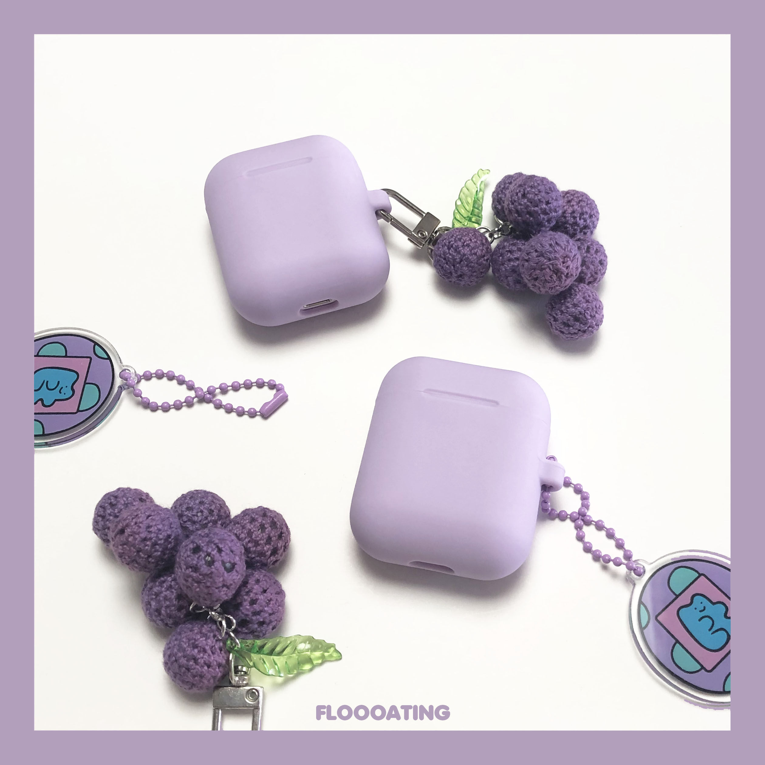 韩国适用苹果12代无线蓝牙耳机液态硅胶葡萄AirPods保护套可爱紫,3C数码配件,耳机保护套,淘宝优惠券,粉丝福利购,淘宝优惠卷