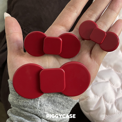 朱壳儿自制kt蝴蝶结发夹 很正的红色！可爱少女边夹发饰碎发夹