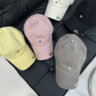 美式字母刺绣软顶棒球帽男女大头围显脸小宽檐鸭舌帽素颜帽子百搭