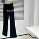 立体剪裁喇叭裤 小黑裤 春秋款 微喇裤 女显瘦显腿长松紧高腰微弹修身
