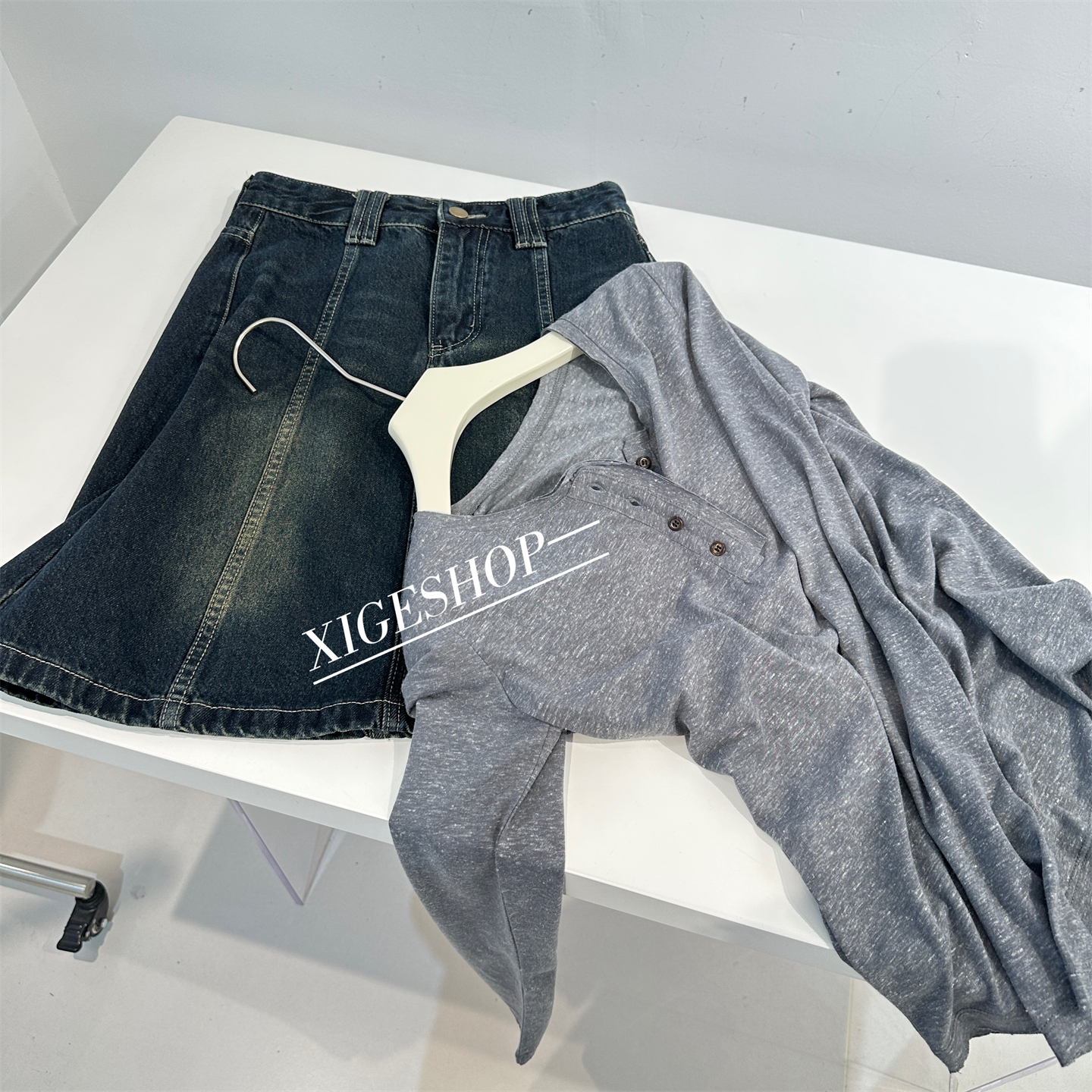 美式花纱半开领长袖T恤女早秋2025新款简约休闲正肩亨利领打底衫