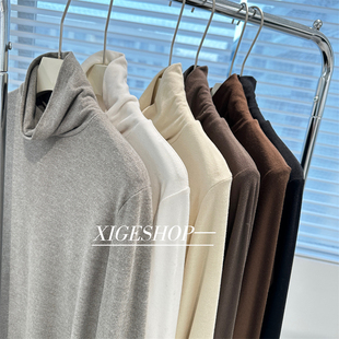 刚需单品堆堆领磨毛加厚打底衫 女显瘦百搭六色可选高领内搭上衣冬