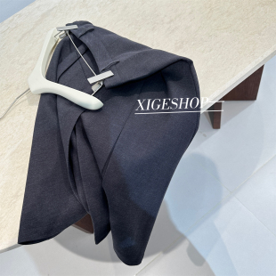 优雅气质通勤百褶半身裙女设计感系腰带法式 高腰中长裙子2025秋冬