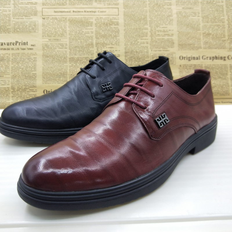 正装英伦风软底防滑透气男皮鞋