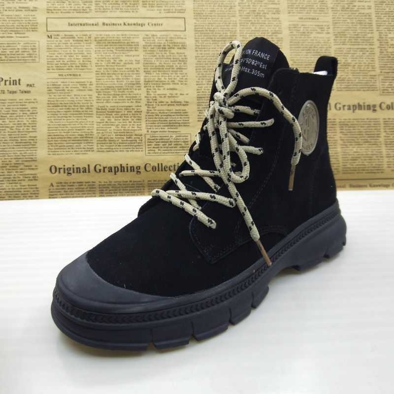 35码孤品清仓真皮反绒牛皮软底高帮休闲马丁靴工装靴休透气女靴子,女鞋,马丁靴,淘宝优惠券,粉丝福利购,淘宝优惠卷