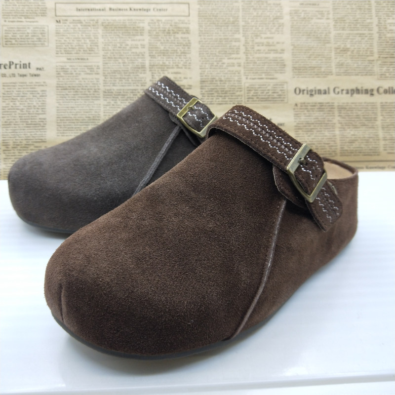 撤柜处理真皮反绒牛皮平底包头穆勒鞋防滑轻便平底休闲韩版女拖鞋,女鞋,勃肯鞋/软木鞋,淘宝优惠券,粉丝福利购,淘宝优惠卷