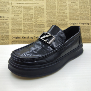 撤柜真皮全皮透气上线一脚蹬防滑透气圆头英伦风百搭豆豆乐福男鞋