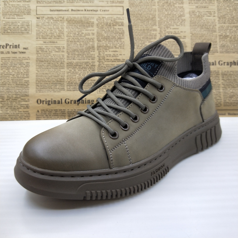 工装鞋户外透气圆头百搭男皮鞋