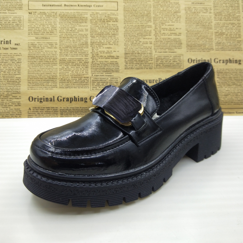 防水台英伦风乐福鞋百搭女棉鞋