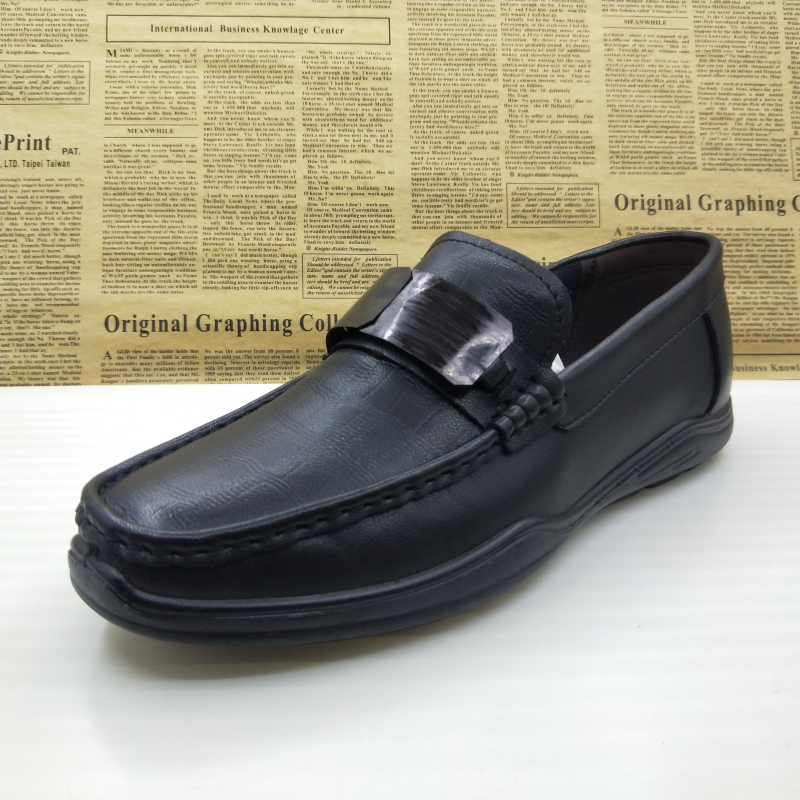 防滑透气驾车鞋百搭乐福男皮鞋