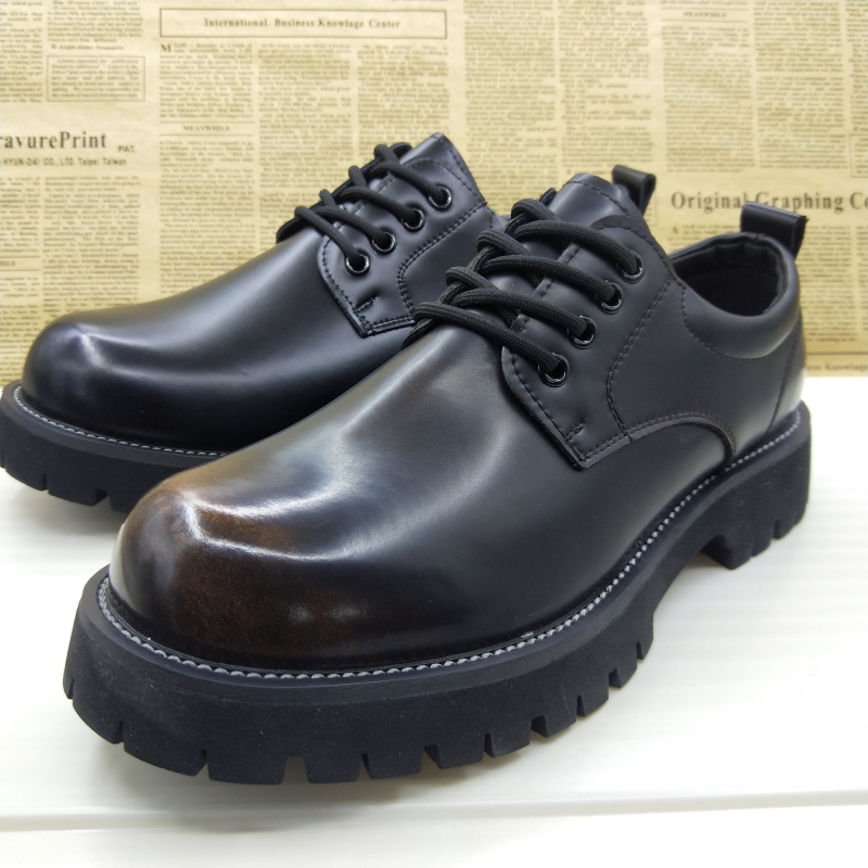 撤柜清仓真皮商务正装厚底圆头休闲通勤职业系带百搭透气男皮鞋潮